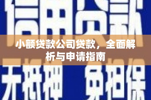 婺城小额贷款公司贷款，全面解析与申请指南