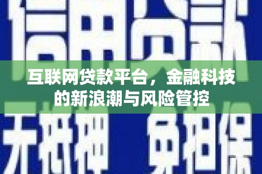 婺城互联网贷款平台，金融科技的新浪潮与风险管控