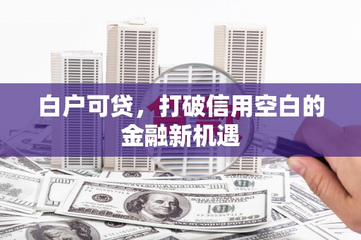 婺城白户可贷，打破信用空白的金融新机遇