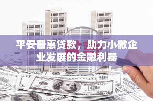 婺城平安普惠贷款，助力小微企业发展的金融利器