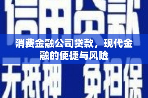 婺城消费金融公司贷款，现代金融的便捷与风险