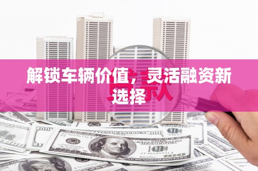 婺城解锁车辆价值，灵活融资新选择